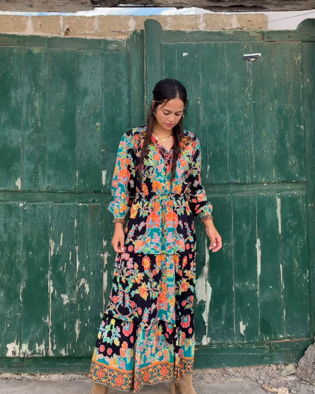 Vestido largo estampado – RIK034